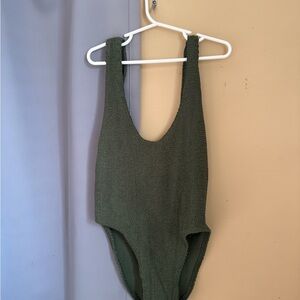 Bond eye olive green one piece